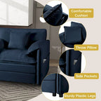 2-teiliges Chenille-Loveseat-Sofa-Set Cloud 75.59 mit tiefer Sitzfläche und 4 Kissen