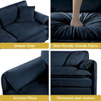 2-teiliges Chenille-Loveseat-Sofa-Set Cloud 75.59 mit tiefer Sitzfläche und 4 Kissen