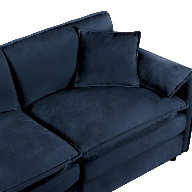 2-teiliges Chenille-Loveseat-Sofa-Set Cloud 75.59 mit tiefer Sitzfläche und 4 Kissen