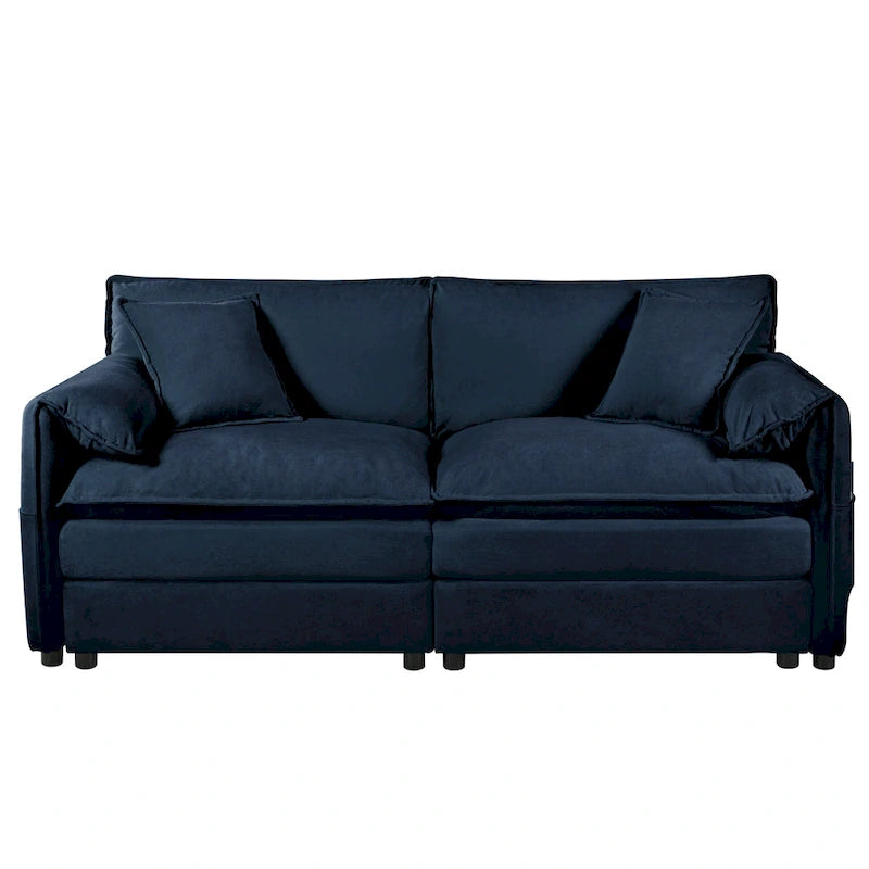 2-teiliges Chenille-Loveseat-Sofa-Set Cloud 75.59 mit tiefer Sitzfläche und 4 Kissen