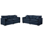 2-teiliges Chenille-Loveseat-Sofa-Set Cloud 75.59 mit tiefer Sitzfläche und 4 Kissen