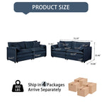 2-teiliges Chenille-Loveseat-Sofa-Set Cloud 75.59 mit tiefer Sitzfläche und 4 Kissen
