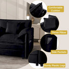 2-teiliges Chenille-Loveseat-Sofa-Set Cloud 75.59 mit tiefer Sitzfläche und 4 Kissen