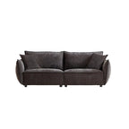 6-Sitzer-Modulsofaset aus Leinen mit 3+3-Sitzer-Kombination, Holzrahmen und 4 Kissen