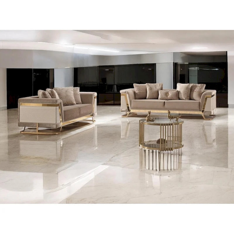 Divanetto imbottito in velluto Renillo
