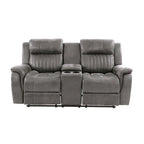 Modernes manuell verstellbares 1-Sitzer-Sofa mit Konsole, 1-teilig, für das Wohnzimmer, dunkel kaffeefarbener atmungsaktiver Kunstlederbezug