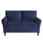 Brązowa welwetowa sofa dwuosobowa 1Pc z wygodnymi miękkimi oparciami, pikowanymi detalami i ramą z litego drewna, nowoczesne meble do salonu