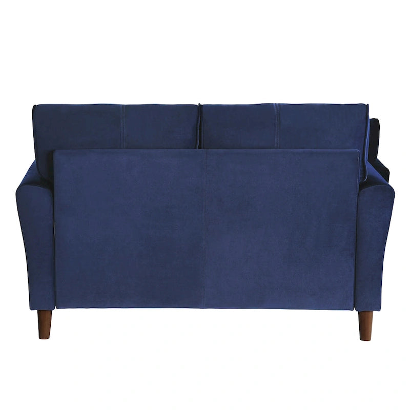 Brązowa welwetowa sofa dwuosobowa 1Pc z wygodnymi miękkimi oparciami, pikowanymi detalami i ramą z litego drewna, nowoczesne meble do salonu