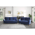 Brązowa welwetowa sofa dwuosobowa 1Pc z wygodnymi miękkimi oparciami, pikowanymi detalami i ramą z litego drewna, nowoczesne meble do salonu