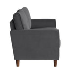 Brązowa welwetowa sofa dwuosobowa 1Pc z wygodnymi miękkimi oparciami, pikowanymi detalami i ramą z litego drewna, nowoczesne meble do salonu