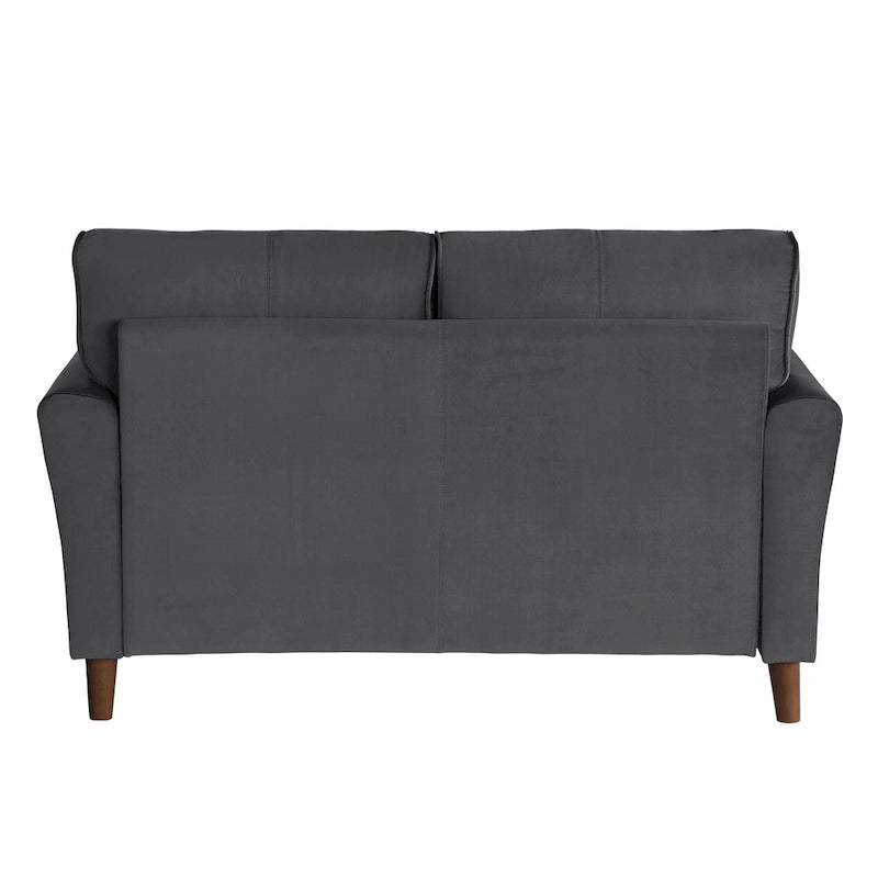 Brązowa welwetowa sofa dwuosobowa 1Pc z wygodnymi miękkimi oparciami, pikowanymi detalami i ramą z litego drewna, nowoczesne meble do salonu