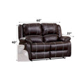 Loveseat met bruine synthetischleren bekleding en relaxfunctie