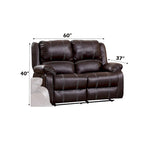 Loveseat met bruine synthetischleren bekleding en relaxfunctie