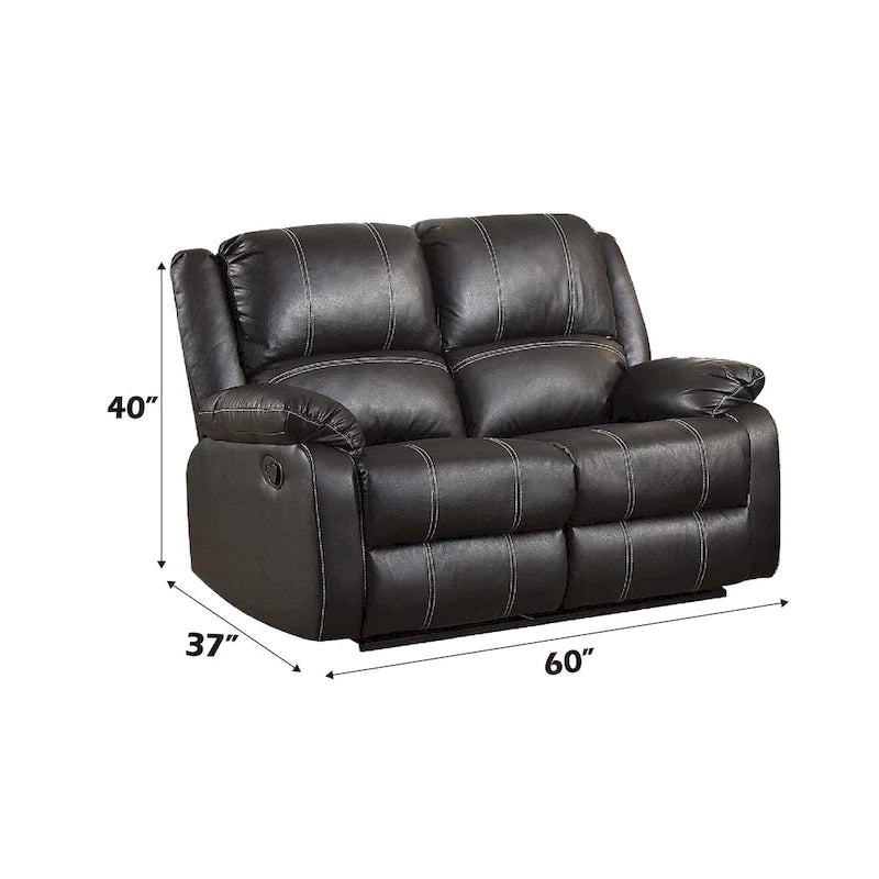 Loveseat met bruine synthetischleren bekleding en relaxfunctie