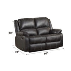 Loveseat met bruine synthetischleren bekleding en relaxfunctie