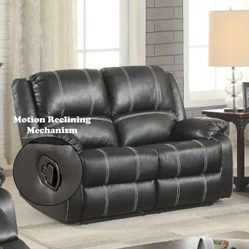 Loveseat met bruine synthetischleren bekleding en relaxfunctie