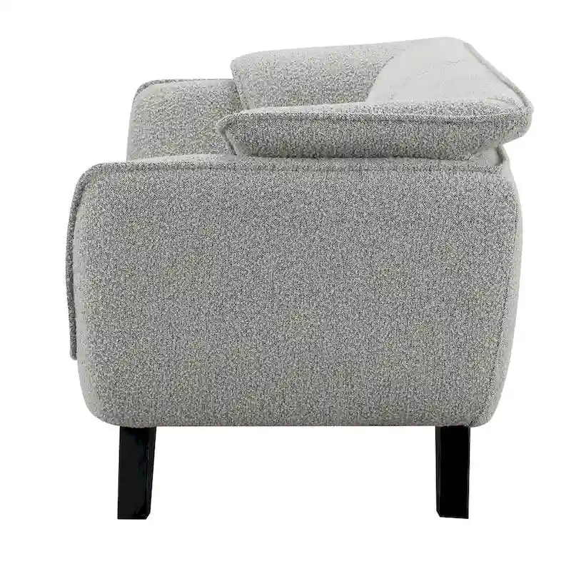 Divanetto in bouclé grigio chiaro