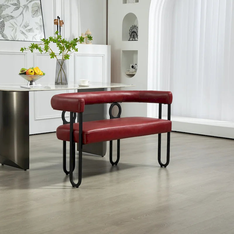Loveseat moderno House Hold, sofá de 2 plazas de tela de chenilla, con brazos y patas metálicas para la sala de estar