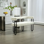 Loveseat moderno House Hold, sofá de 2 plazas de tela de chenilla, con brazos y patas metálicas para la sala de estar