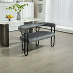 Loveseat moderno House Hold, sofá de 2 plazas de tela de chenilla, con brazos y patas metálicas para la sala de estar