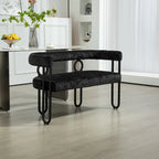 Loveseat moderno House Hold, sofá de 2 plazas de tela de chenilla, con brazos y patas metálicas para la sala de estar