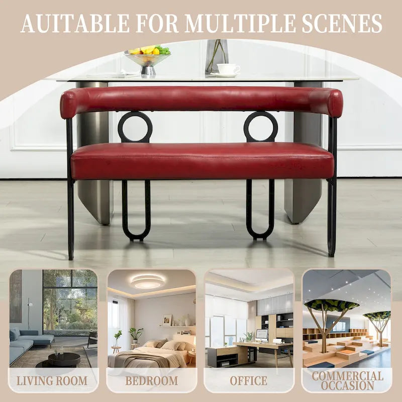 Loveseat moderno House Hold, sofá de 2 plazas de tela de chenilla, con brazos y patas metálicas para la sala de estar