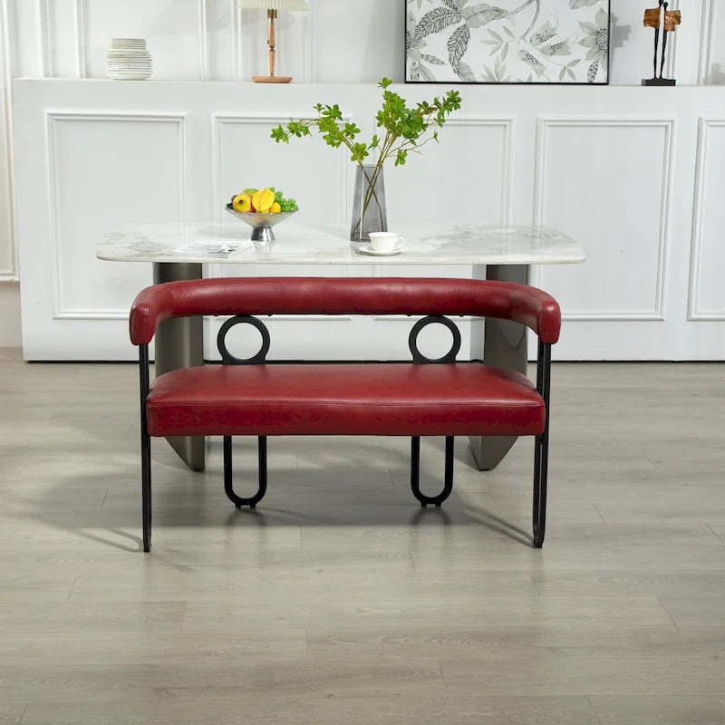 Loveseat moderno House Hold, sofá de 2 plazas de tela de chenilla, con brazos y patas metálicas para la sala de estar