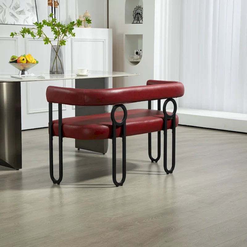 Loveseat moderno House Hold, sofá de 2 plazas de tela de chenilla, con brazos y patas metálicas para la sala de estar