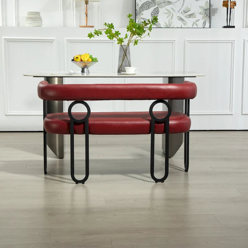 Loveseat moderno House Hold, sofá de 2 plazas de tela de chenilla, con brazos y patas metálicas para la sala de estar