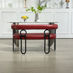 Loveseat moderno House Hold, sofá de 2 plazas de tela de chenilla, con brazos y patas metálicas para la sala de estar