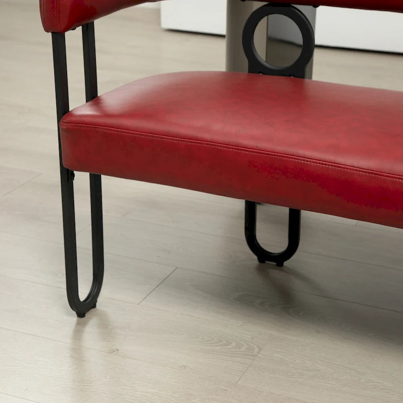 Loveseat moderno House Hold, sofá de 2 plazas de tela de chenilla, con brazos y patas metálicas para la sala de estar
