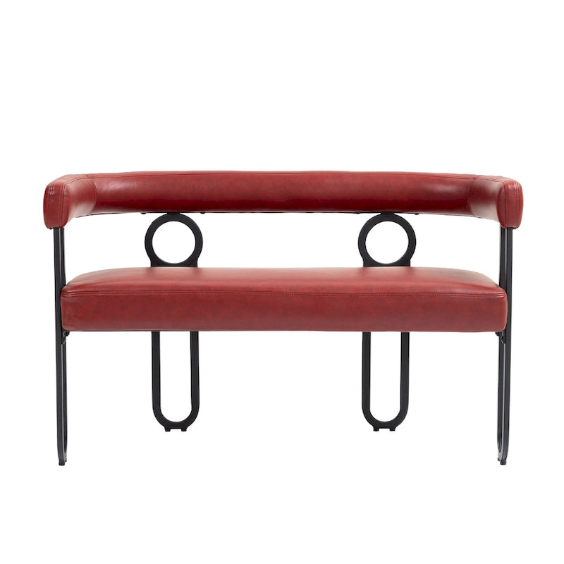 Loveseat moderno House Hold, sofá de 2 plazas de tela de chenilla, con brazos y patas metálicas para la sala de estar