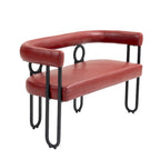 Loveseat moderno House Hold, sofá de 2 plazas de tela de chenilla, con brazos y patas metálicas para la sala de estar