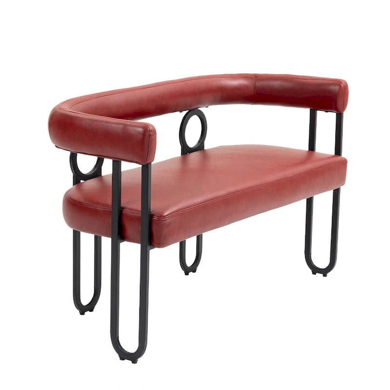 Loveseat moderno House Hold, sofá de 2 plazas de tela de chenilla, con brazos y patas metálicas para la sala de estar