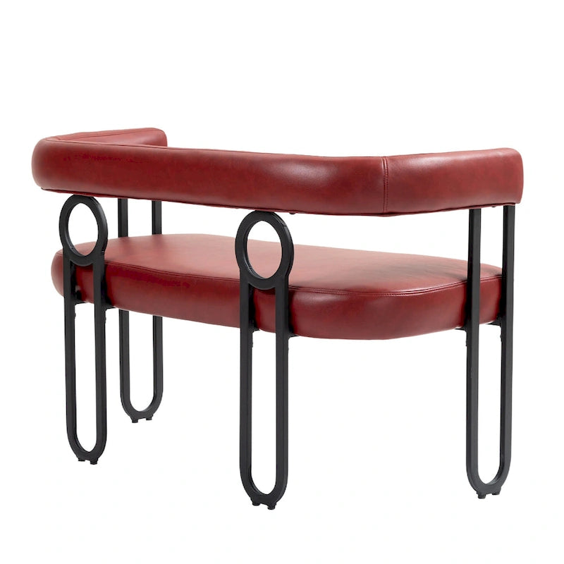 Loveseat moderno House Hold, sofá de 2 plazas de tela de chenilla, con brazos y patas metálicas para la sala de estar
