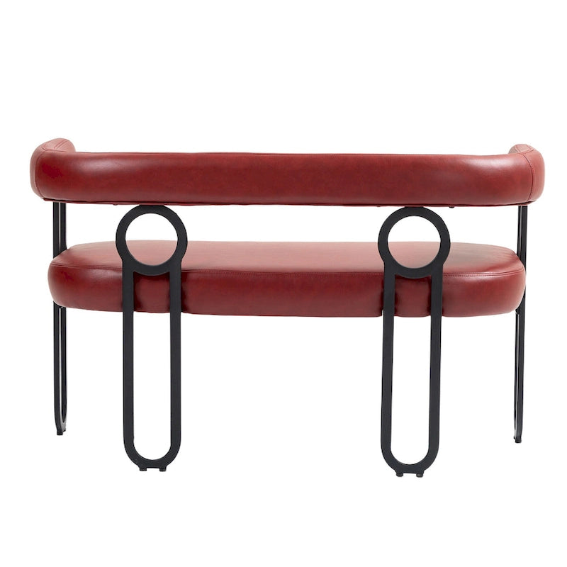 Loveseat moderno House Hold, sofá de 2 plazas de tela de chenilla, con brazos y patas metálicas para la sala de estar