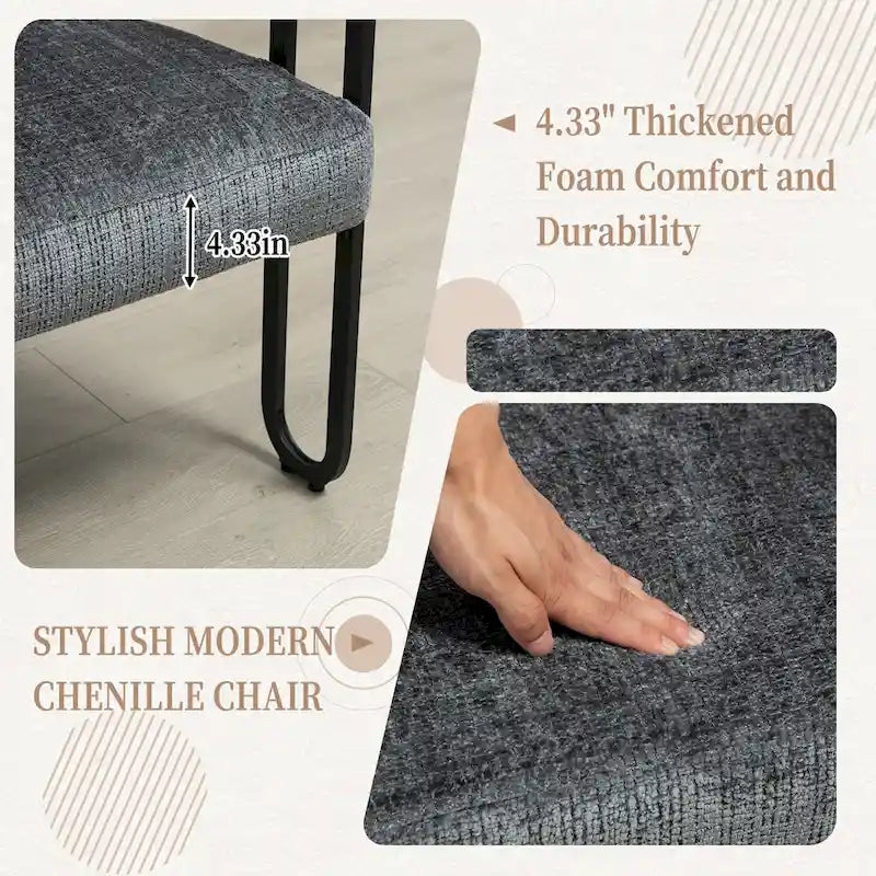 Loveseat moderno House Hold, sofá de 2 plazas de tela de chenilla, con brazos y patas metálicas para la sala de estar