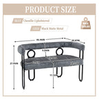 Loveseat moderno House Hold, sofá de 2 plazas de tela de chenilla, con brazos y patas metálicas para la sala de estar