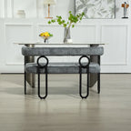 Loveseat moderno House Hold, sofá de 2 plazas de tela de chenilla, con brazos y patas metálicas para la sala de estar