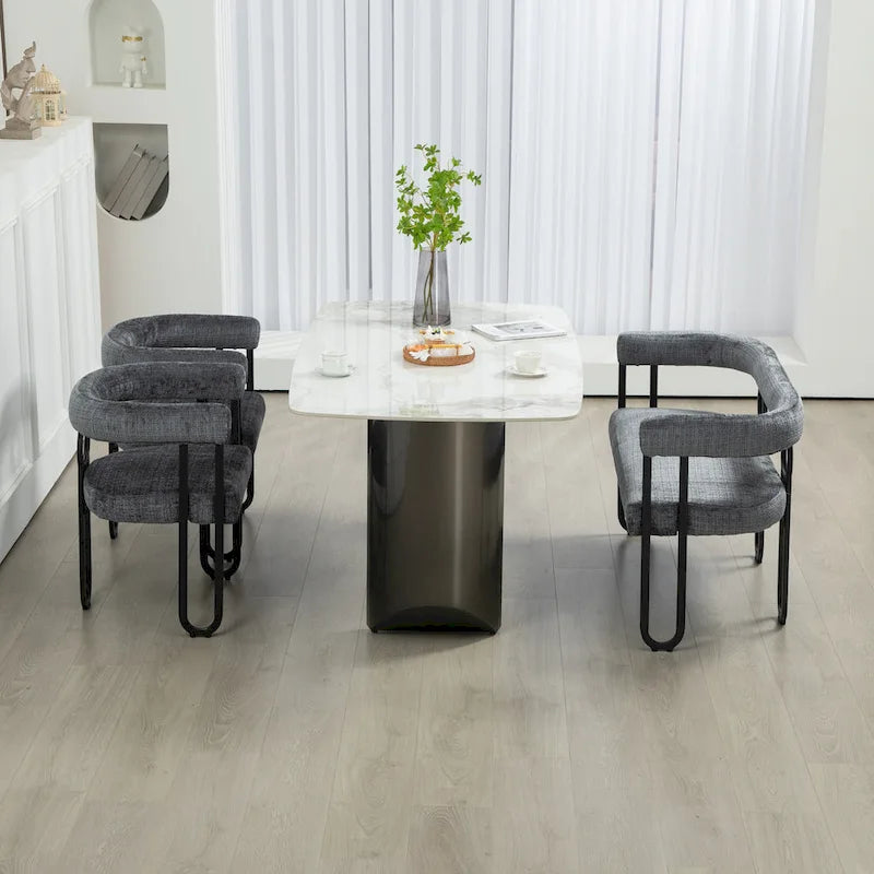 Loveseat moderno House Hold, sofá de 2 plazas de tela de chenilla, con brazos y patas metálicas para la sala de estar