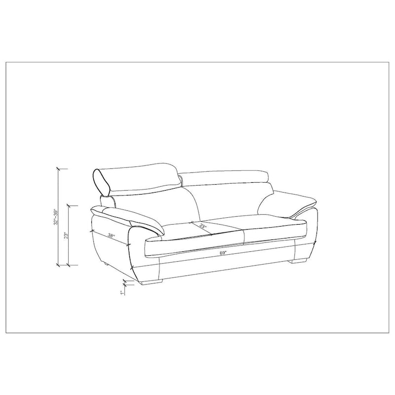 Sofa loveseat z prawdziwej skóry