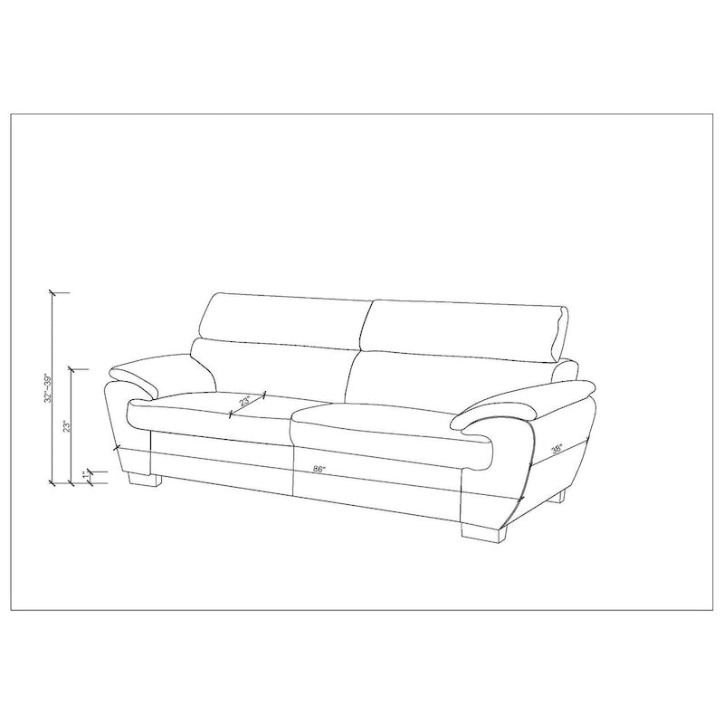 Sofa loveseat z prawdziwej skóry