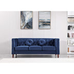 Ensemble de salon classique Chesterfield en velours 2 pièces de US PRIDE FURNITURE, canapé et causeuse