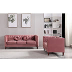 Ensemble de salon classique Chesterfield en velours 2 pièces de US PRIDE FURNITURE, canapé et causeuse