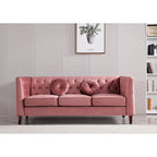 Ensemble de salon classique Chesterfield en velours 2 pièces de US PRIDE FURNITURE, canapé et causeuse