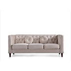 Ensemble de salon classique Chesterfield en velours 2 pièces de US PRIDE FURNITURE, canapé et causeuse
