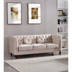 Ensemble de salon classique Chesterfield en velours 2 pièces de US PRIDE FURNITURE, canapé et causeuse