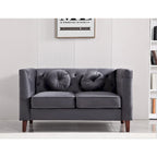 Ensemble de salon classique Chesterfield en velours 2 pièces de US PRIDE FURNITURE, canapé et causeuse