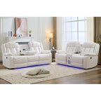 Ensemble de canapés inclinables électriques 6 places avec position zéro gravité, haut-parleur de basses, chargeur sans fil, ports USB/Type-C, éclairage LED et porte-gobelets, gris
