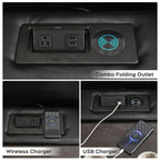 Ensemble de canapés inclinables électriques 6 places avec position zéro gravité, haut-parleur de basses, chargeur sans fil, ports USB/Type-C, éclairage LED et porte-gobelets, gris